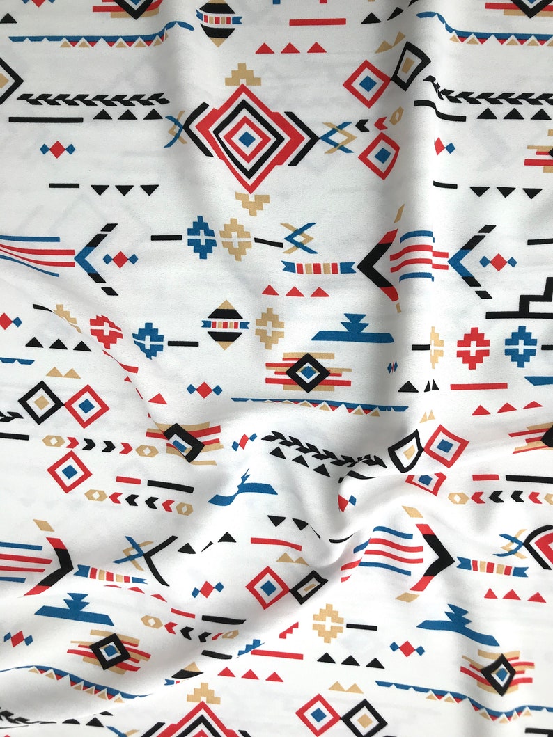 BOHO TRIBAL FABRIC by the yard/Wooldobby Tribal print/ Etsy