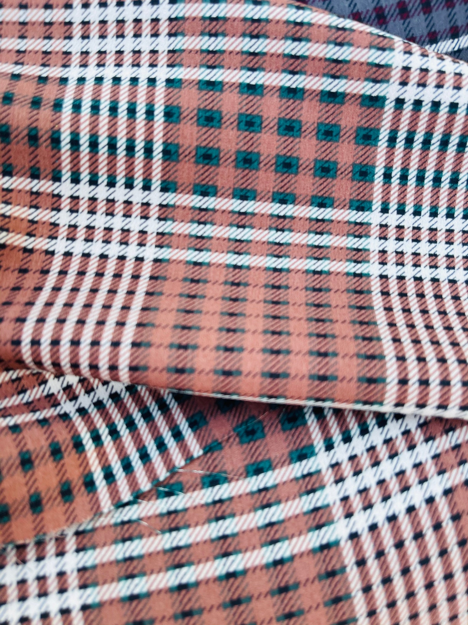 PEACHSKIN FABRIC Bulk Stock / plaid zwei getönte Druck / zeigt | Etsy