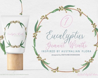 7 Eucalyptus Gumnut Wreaths Digital Download