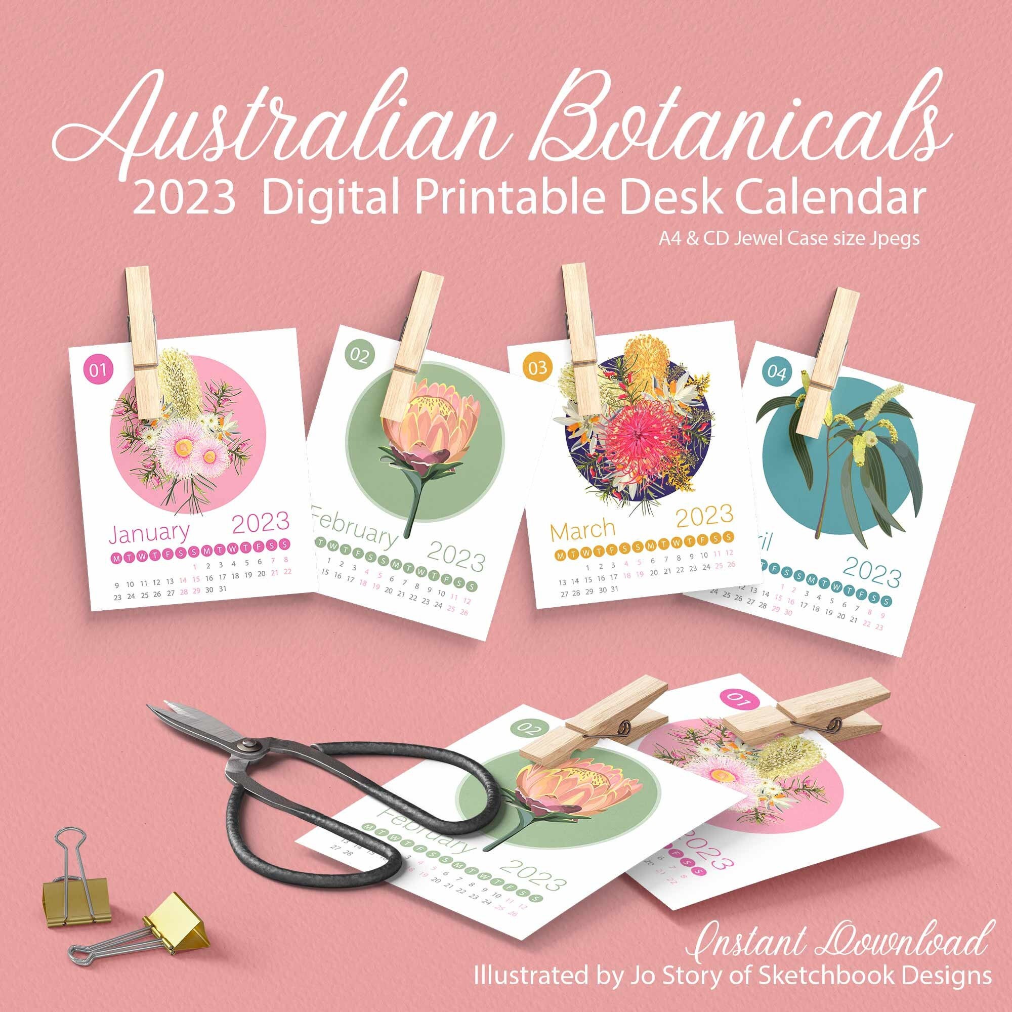 2023 Australian Botanical Digital Calendar 12 Month - Etsy