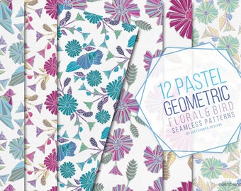 Pastel Geometric Instant Download Digital Paper Pack