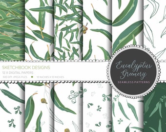 Eucalyptus Greenery Digital patterns