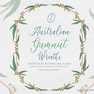 2 Australian Gumnut Wreaths Digital Download