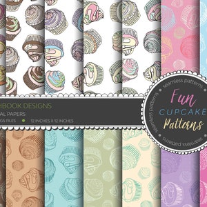 Digital papers - Fun Cupcake Patterns