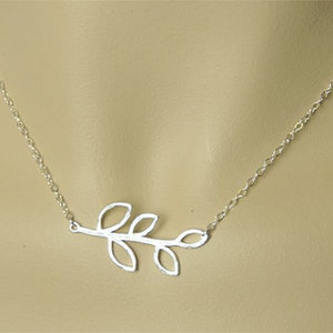 All Sterling Silver Necklace, Branch Necklace, Lariat Style