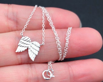 Dainty, tiny  all Sterling Silver angle necklace, Angel Wing Necklace, Sterling Silver Angel Necklace, Silver Wing Necklace, Friend, Sister,