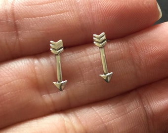 Arrows Sterling Silver Stud Earrings, arrows Ear Studs, arrow post, cubic love, love arrow studs
