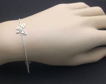 All Sterling Silver - Sterling Silver Butterfly Bracelet,   nature lover bracelet