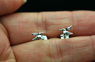 Orecchini Donna Colibrì In Argento 925 Con Ametista/Turchese - Gioiello Portafortuna Regalo Per Compleanno, Festa Mamma, Natale - Confezione Regalo