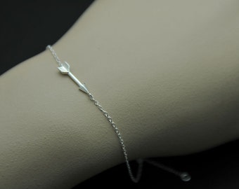 Dainty All Sterling Silver arrow Bracelet -  Arrow Bracelet