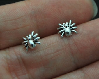 Tiny Sterling Silver Spider Post Earrings, Silver Jewelry, Silver Earrings, Silver Stud Earrings- Spider Jewelry, cartilage, tragus