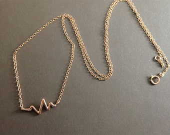 Wave Necklace, Rose Gold  chevron necklace, wave Necklace, Sterling Silver Necklace, Simple Necklace , Geometric Necklace