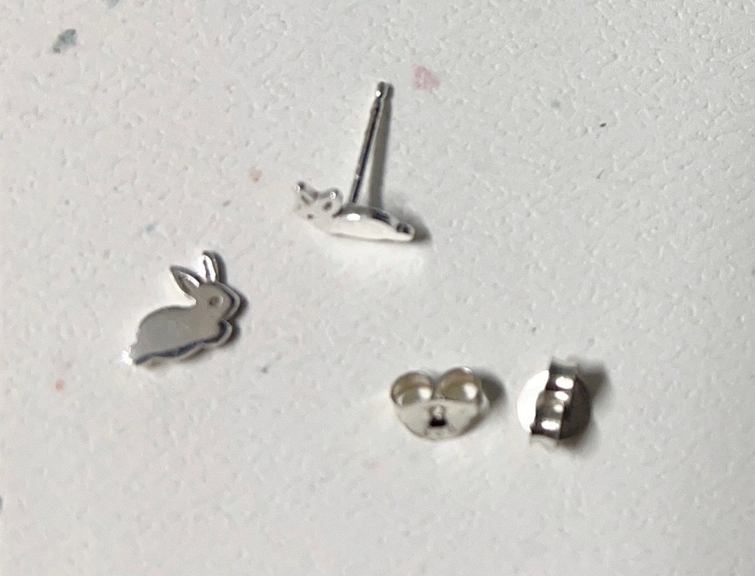 925 Sterling Silver, Bunny Stud, Rabbit Stud Earrings Ear Studs ...
