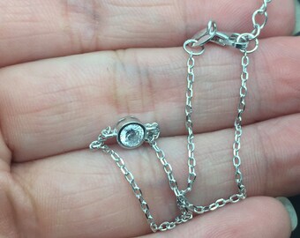 All Sterling Silver - Sterling Silver With Clear 5mm Cz
