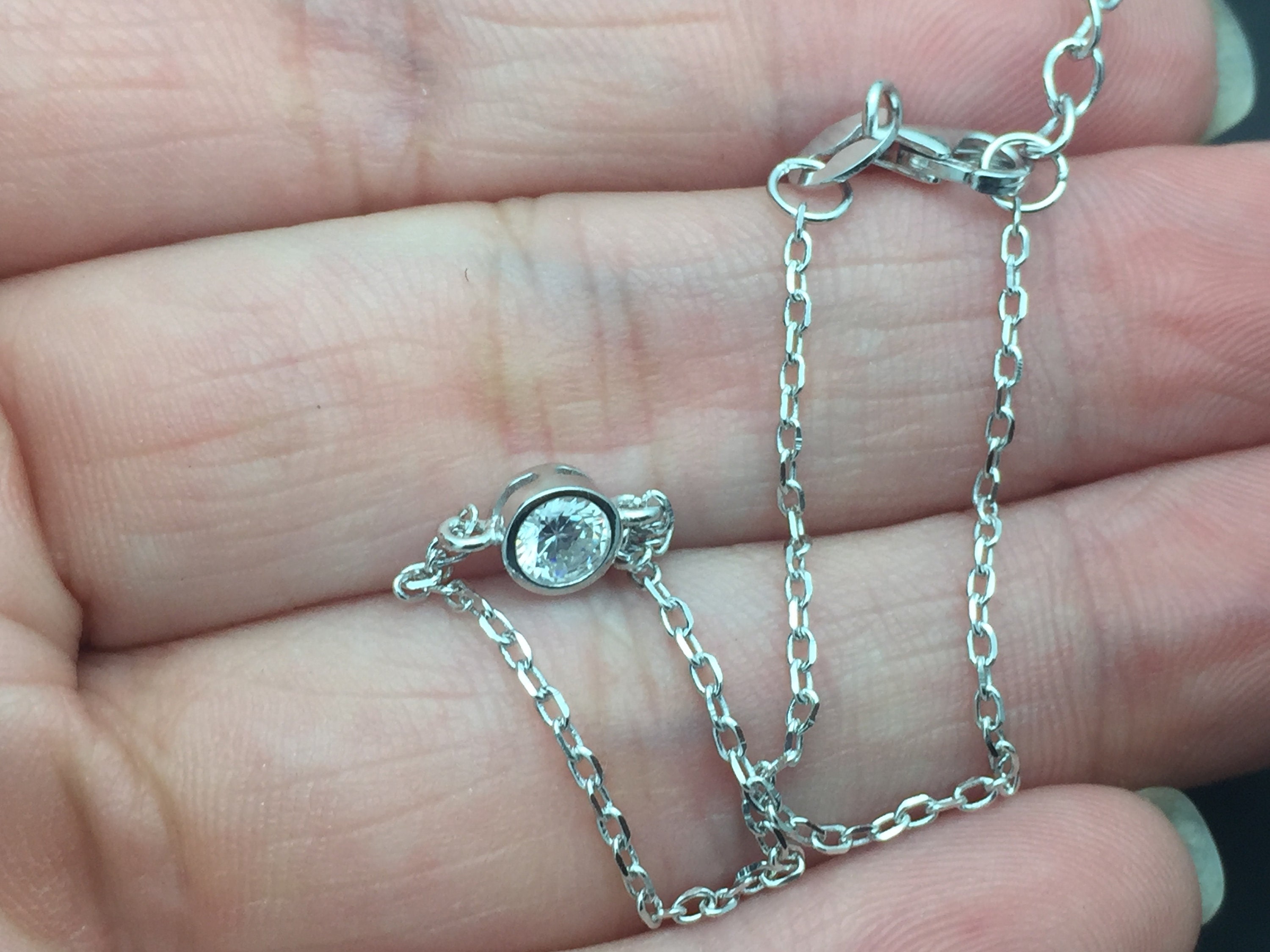 All Sterling Silver - Sterling Silver With Clear 5mm Cz All Sterling Silver - Sterling Silver With Clear 5mm Cz