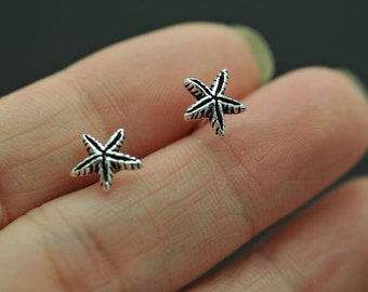 Oxidized 925 Sterling Silver Starfish studs  Earrings - Tiny Starfish  studs  Studs -  Starfish  studs post earring