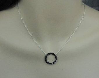 Sterling Silver Eternity Ring Necklace, Circle, Sterling Silver Necklace