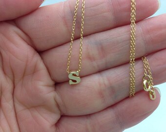 a-z Lowercase Initial Necklace vermeil gold, personalized monogram necklace, bridesmaid necklace, lowercase initials