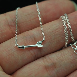 Dainty All Sterling Silver arrow Necklace -  Arrow necklace