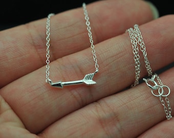 Collar de flecha de plata de ley delicada - Collar de flecha