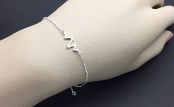 Lover Ecg Pendant Bracelet Stainless Steel Jewelry Heartbeat - Temu