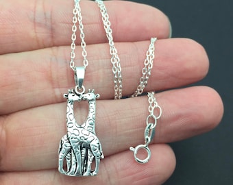 Tiny giraffe shell charm, Sterling Silver shell Necklace, Giraffe Necklace sterling silver Animal Pendant Giraffe Charm Giraffe pendant
