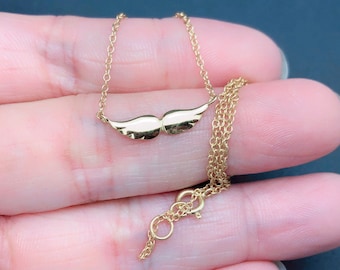 Dainty, tiny  all Sterling Silver angle necklace, Angel Wing Necklace, Sterling Silver Angel Necklace, gold plated necklace Friend, Sister,