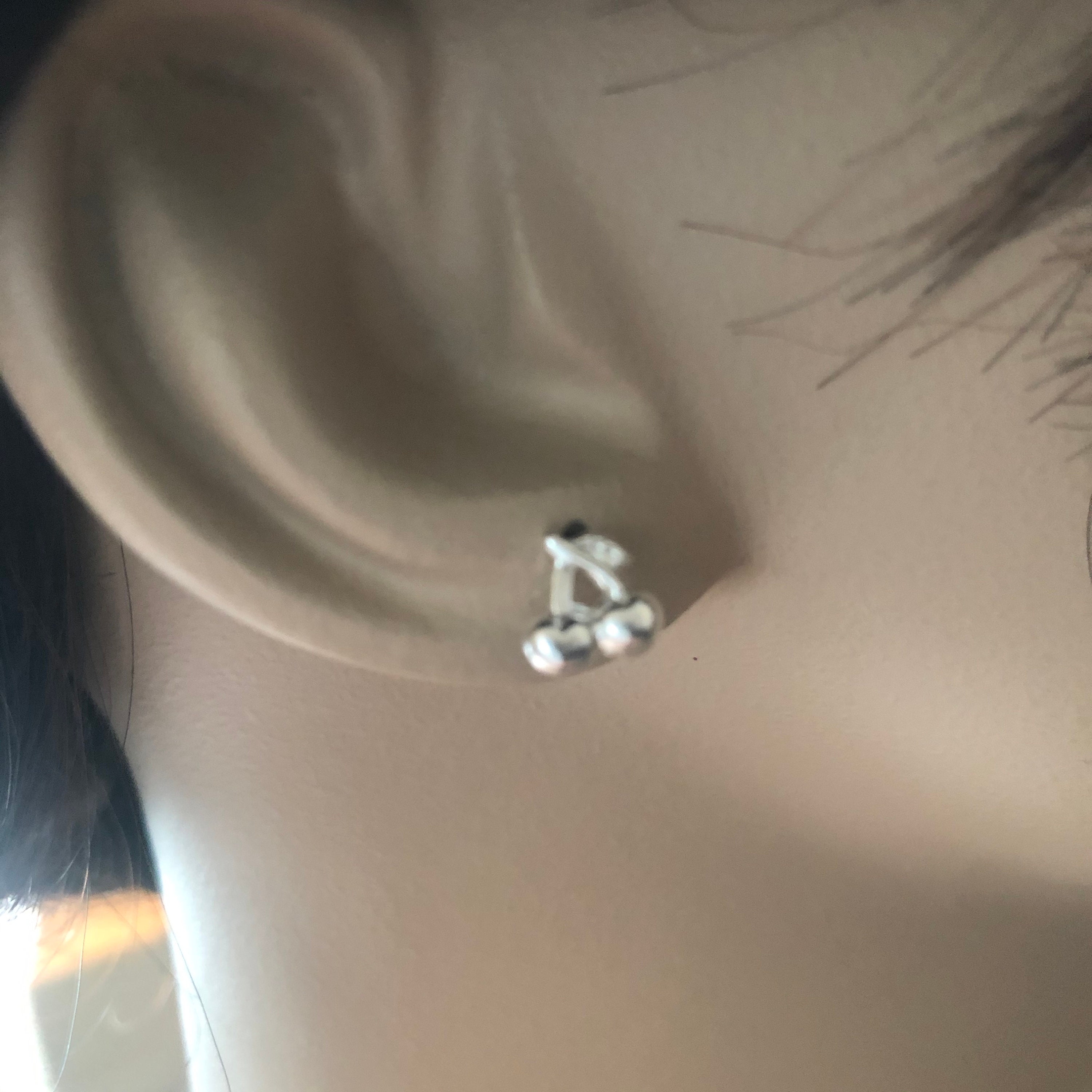 Orecchini A Ciliegio In Argento 925 Con Smalto Rosa E Zirconi - Ipoallergenici - Qings - 3