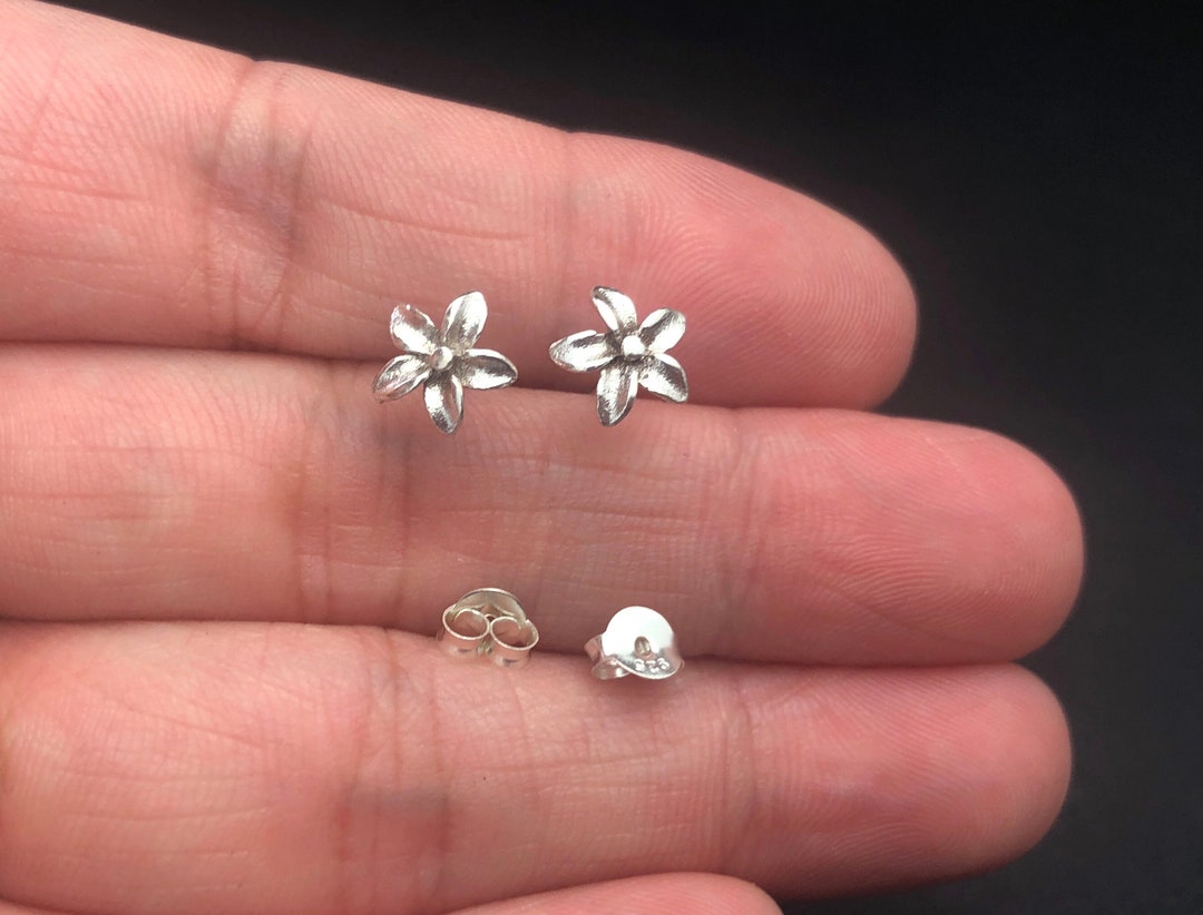 Sterling Silver Flower Stud Earrings, Spring Stud, Blossom Stud Earrings, Sterling Silver Studs, Small Flower Earrings - Etsy