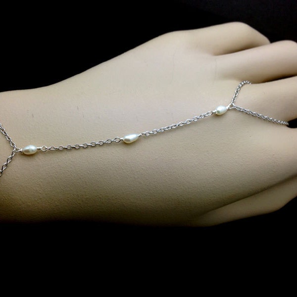 Slave bracelet - sterling silver slave bracelet, hand bracelet, delicate slave bracelet, finger to wrist bracelet, body jewelry