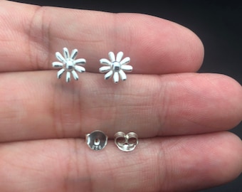 Örhängen i sterlingsilver med blommor, vårörhängen, örhängen med blommor, örhängen i sterlingsilver, små blomsterörhängen