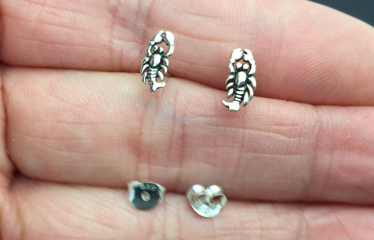 Tiny Lobster Stud Earrings 925 Sterling Silver Choose Color Tiny Lobster Stud Earrings 925 Sterling Silver Choose Color