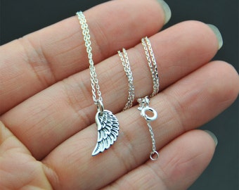 Small Dainty all Sterling Silver wing necklace, Angel Wing Necklace, Sterling Silver Angel Wing, Silver Wing Necklace, Friend, Sister,
