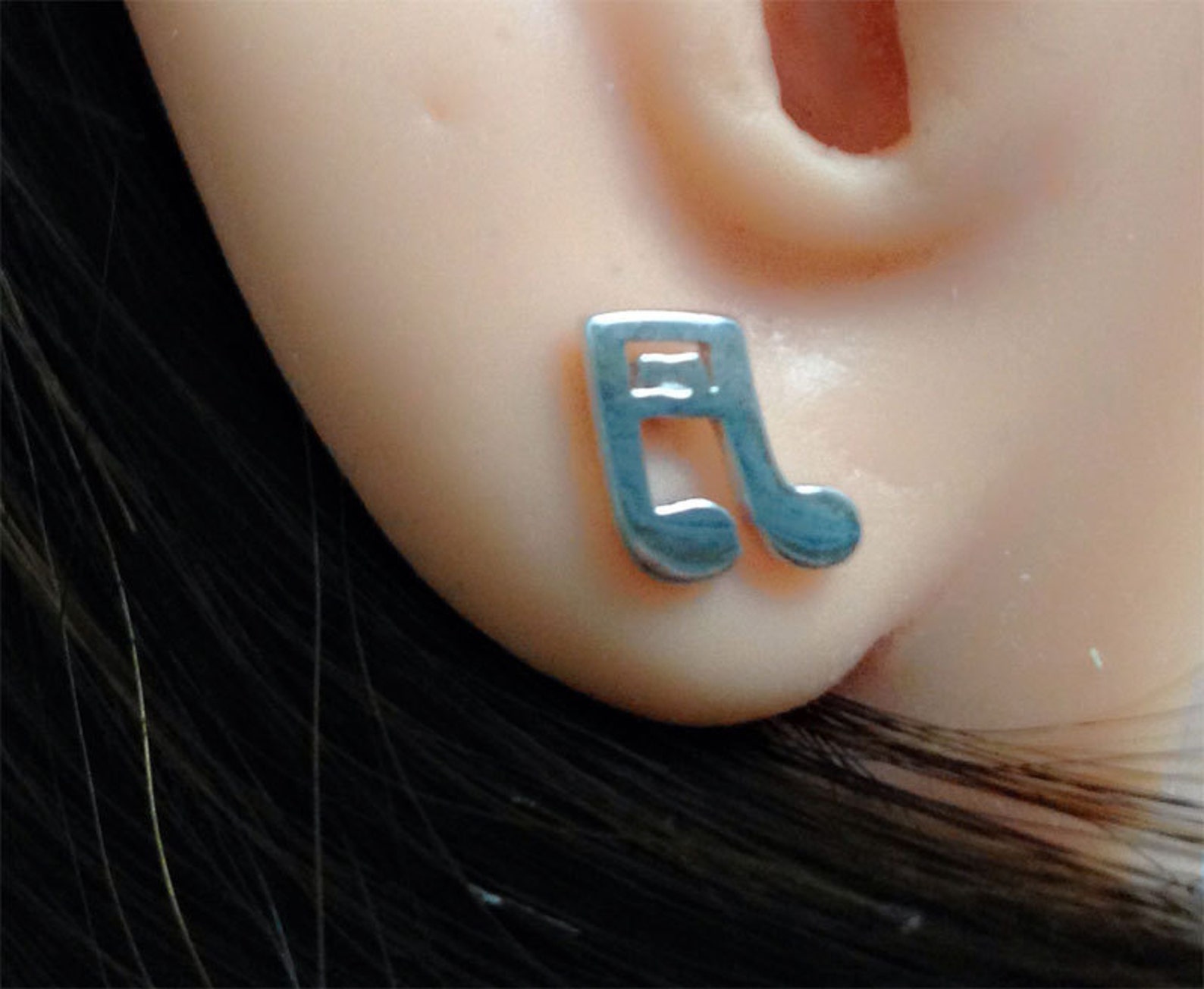Music Note Stud Earrings, Music Note Post Earrings, Sixteenth Note Stud