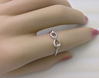 Tout argent infini symbole en argent Sterling infini bague