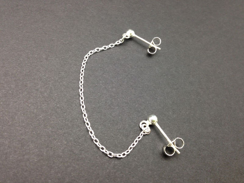 All 925 Sterling Silver Cartilage Chain - Sterling Silver single cartilage, helix, tragus, rook