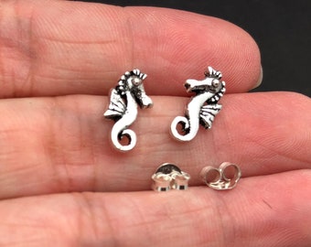 925 Sterling Silber Ohrstecker, winzigen Sterlingsilber Seepferdchen Sea Horse Beiträge Ohrstecker, Knorpel, Helix. Tragus