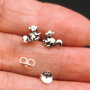 Tiny Little Squirrel stud Chipmunk  stud Sterling Silver, Gift for Her, Animal Lover, Nature Inspired, Trendy,  cartilage, helix, tragus