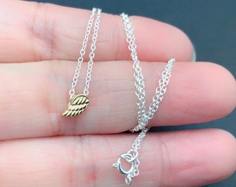 Dainty  all Sterling Silver angle necklace, gold Angel Wing Necklace, Sterling Silver Angel Necklace, Silver Wing Necklace, Friend, Sister,