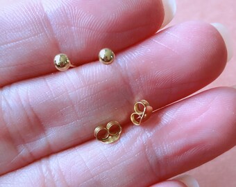 Gold Plated - Sterling silver tiny 2.5mm ball stud, ball Tragus, Cartilage Earring, Cartilage Ear Stud