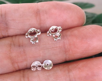 Tiny monkey stud Earrings, Sterling silver monkey stud Earrings,Good Luck Earrings, stud- cartilage, helix, tragus