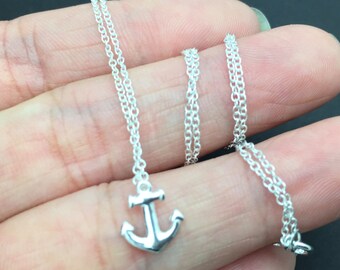 Tiny Anchor Necklace, A Little Bit  Anchor Necklace, Silver Anchor necklace, Nautical Jewelry