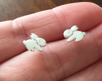 925 Sterling Silver, bunny stud, rabbit Stud Earrings Ear Studs Sensitive Ears Minimalist Minimalism Minimal