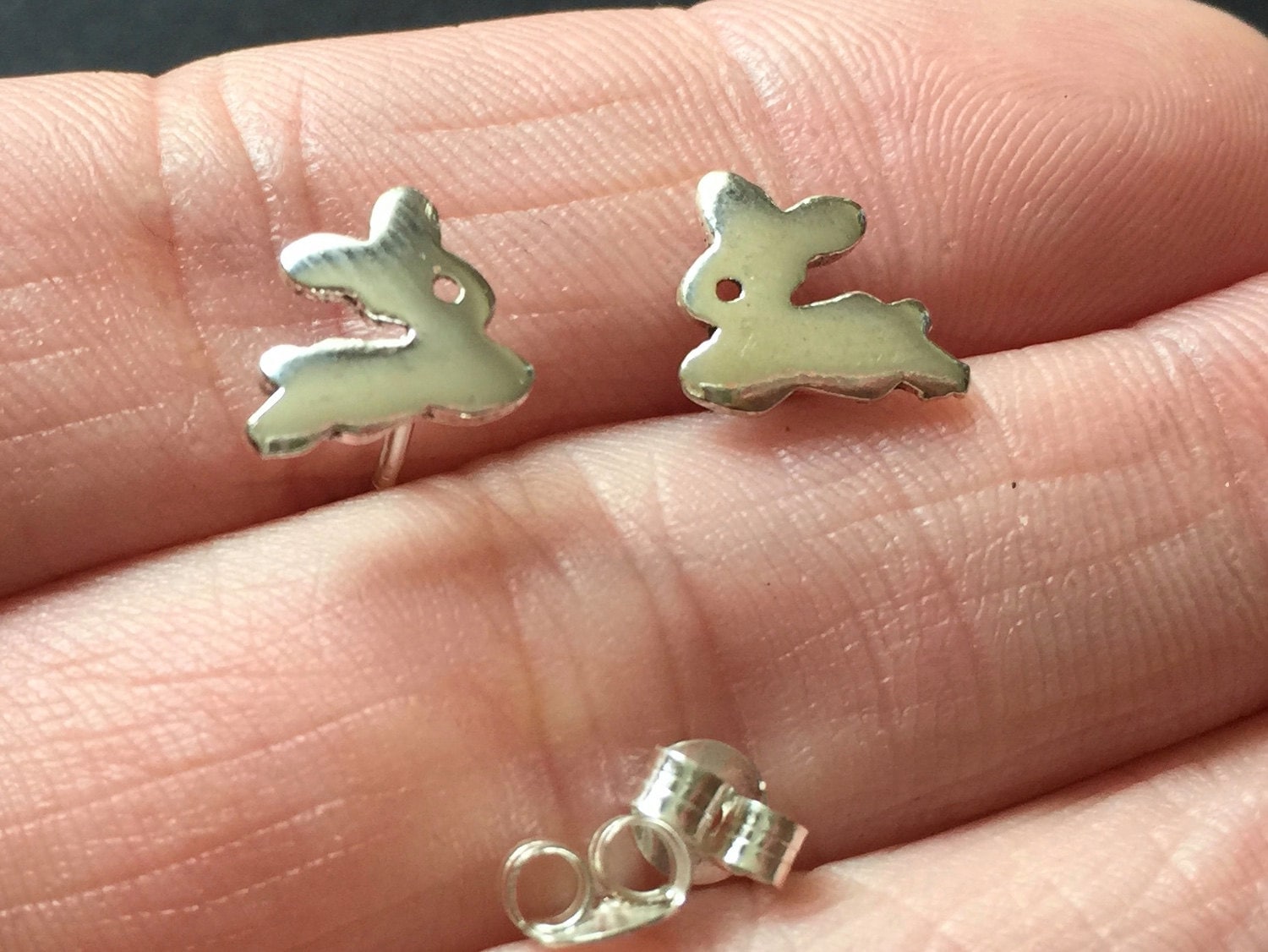 925 Sterling Silver, Bunny Stud, Rabbit Stud Earrings Ear Studs ...