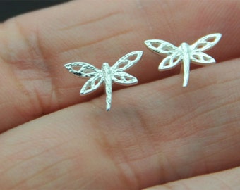 925 Sterling Silver stud,  Dragonfly earring - Dragonflies stud earrings, Cartilage, Helix. Tragus