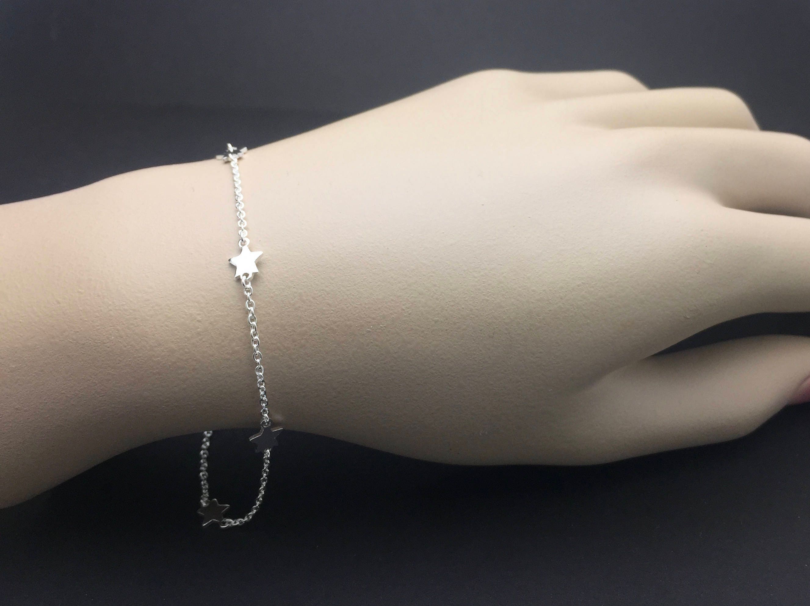 All Sterling Silver Stars Bracelet, Celebrity Inspired