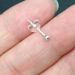Sterling silver tiny 1.8mm ball stud, ball Tragus, Cartilage Earring, Cartilage Ear Stud