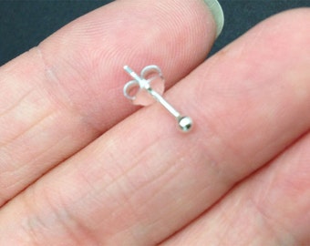 Sterling silver tiny 1.8mm ball stud, ball Tragus, Cartilage Earring, Cartilage Ear Stud
