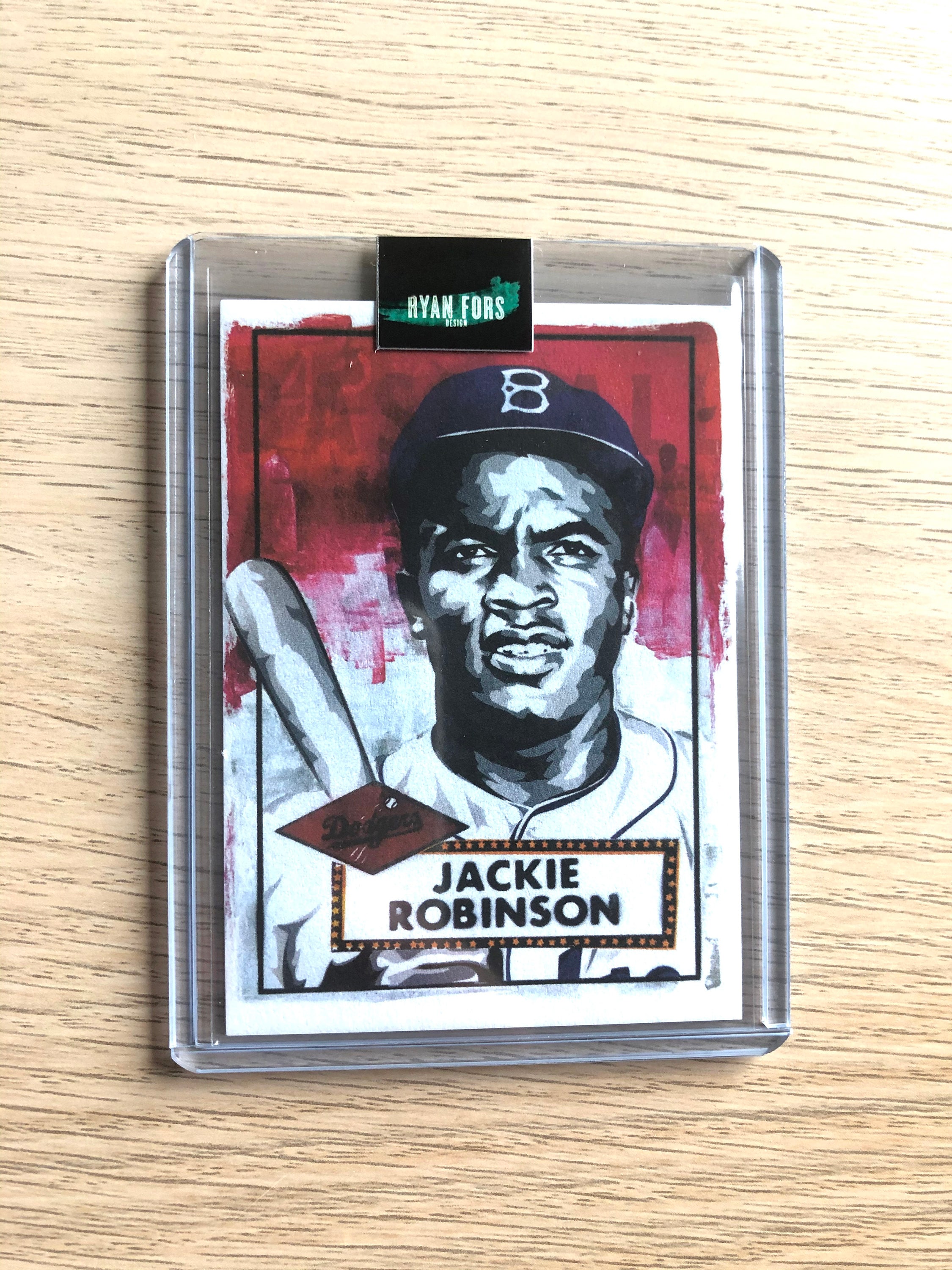 Jackie Robinson New York Giants 1957 Style Custom Baseball Art Card