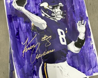 Kirk Cousins - 20x24 Original Painting Signed (Autograph Minnesota Vikings NFL)